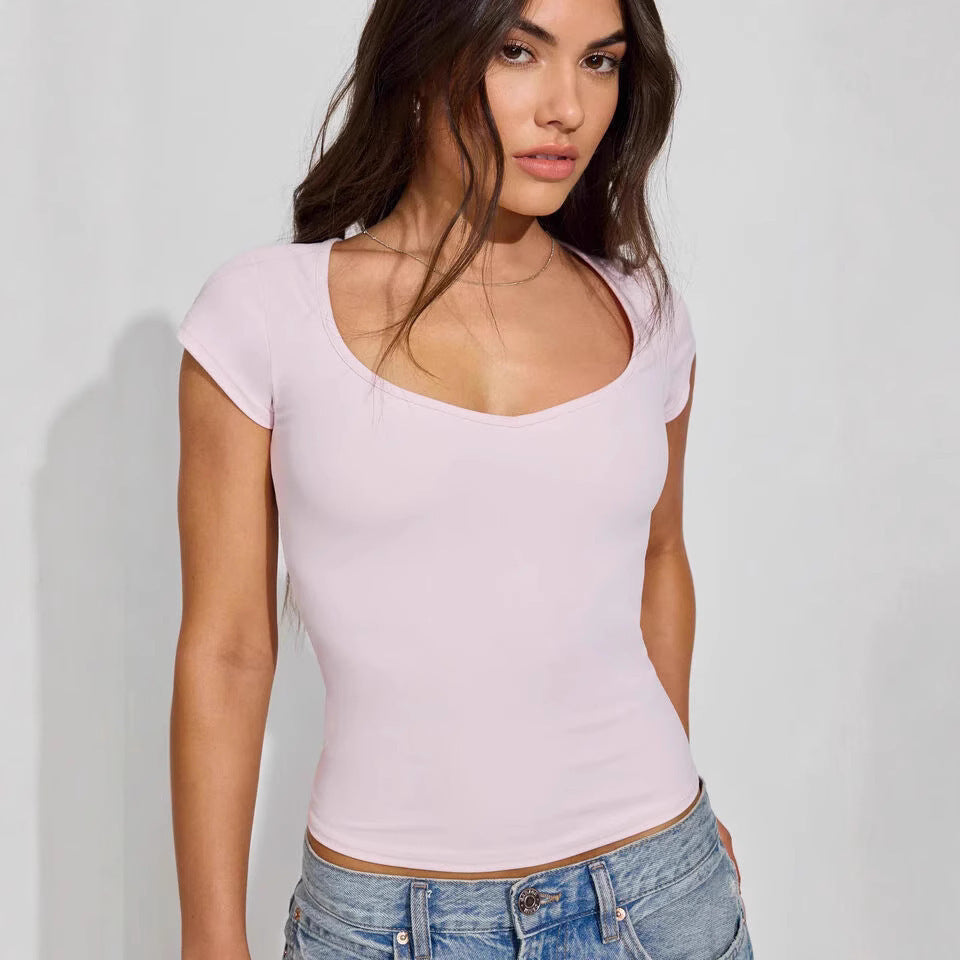 Women's Solid Color Casual Short Sleeve